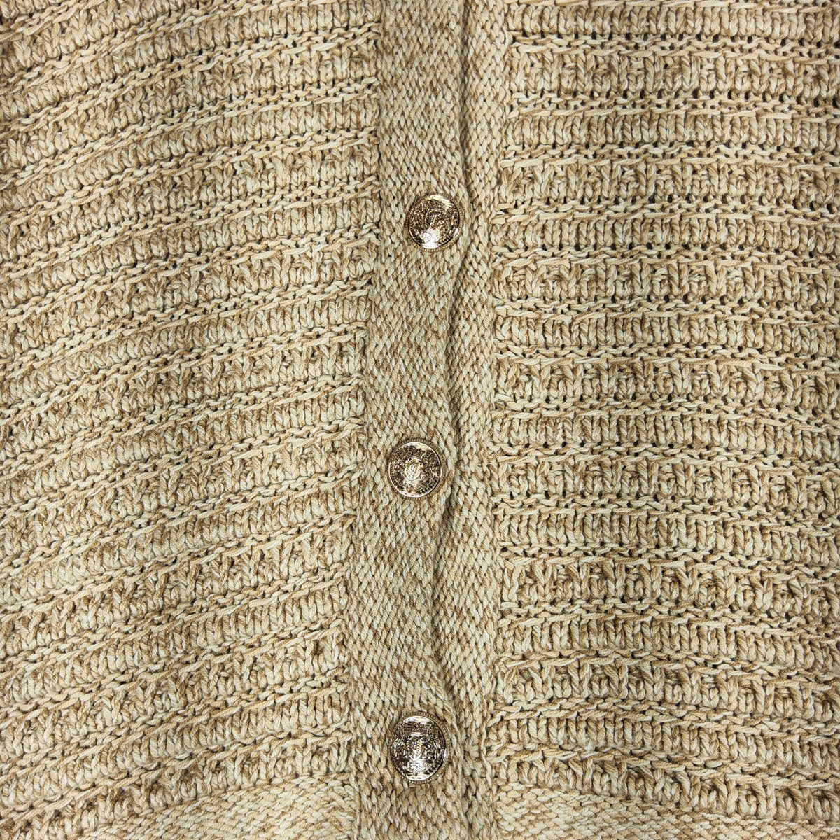 LOFT NWT Textured Rib Cardigan Pearl Buttons Beige L Cropped - Image 3