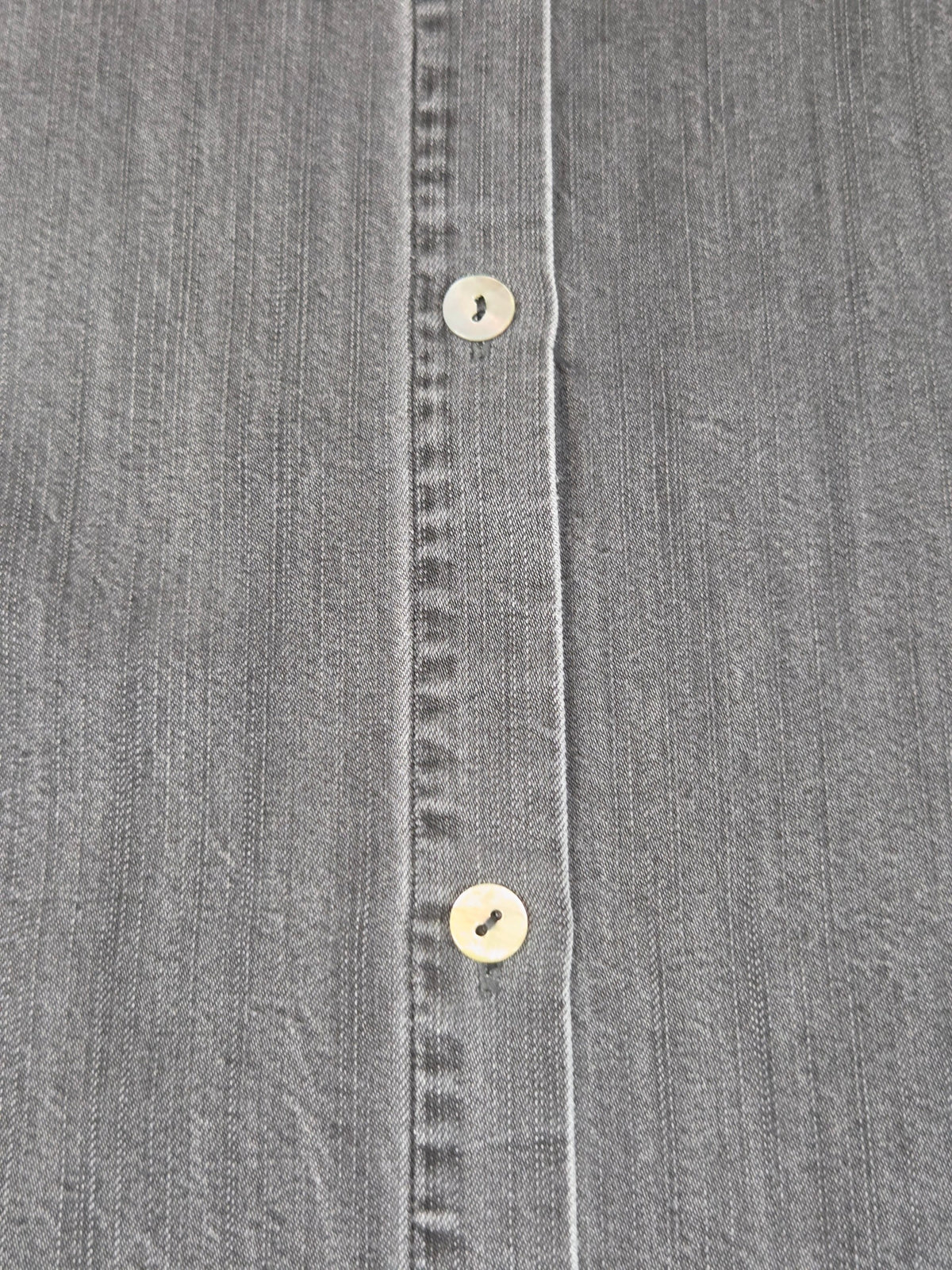 Soft Surroundings Je Veux TENCEL Shirt Grey Short Sleeve Button Front L - Image 3