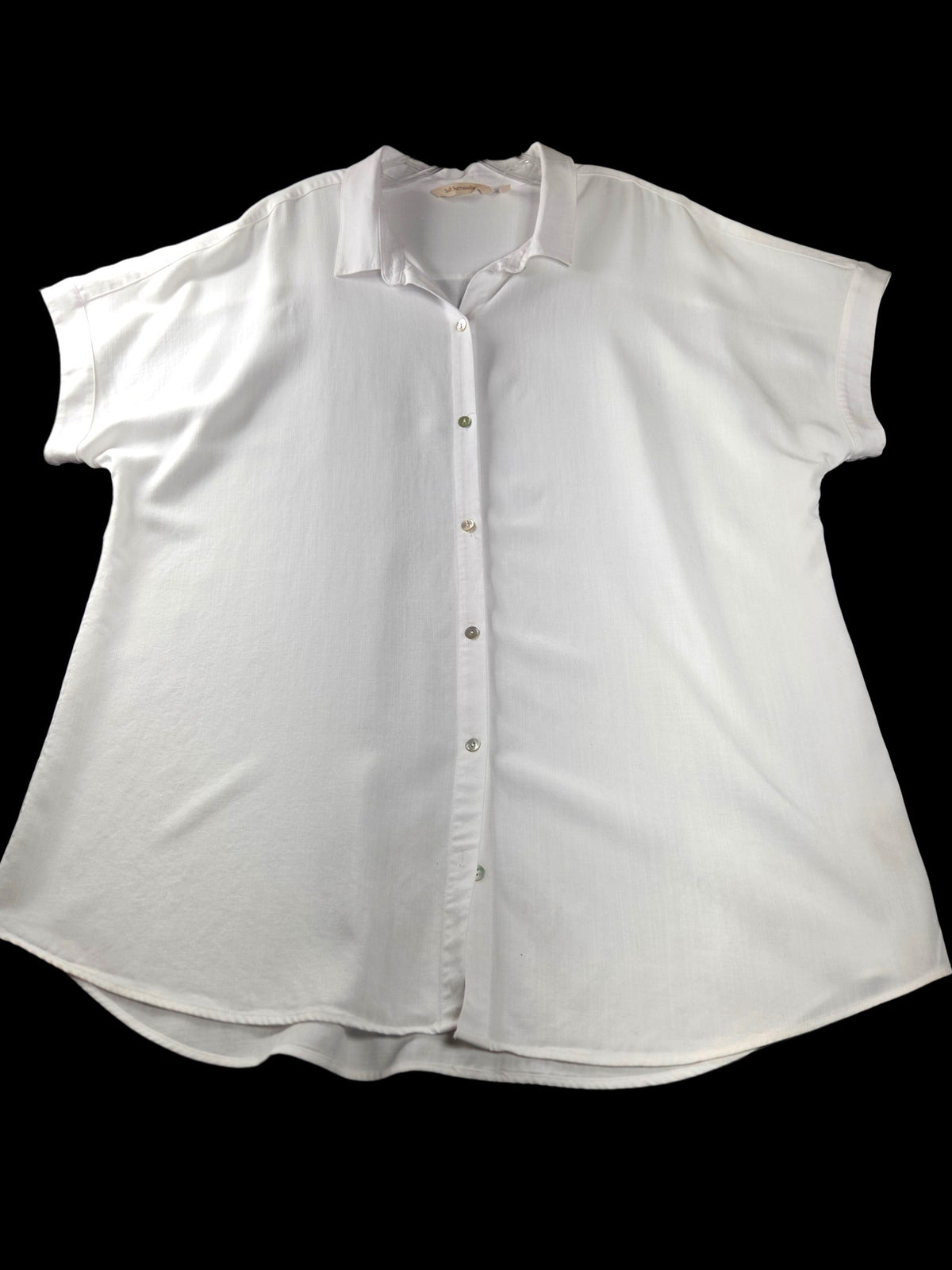 Soft Surroundings White Tencel Lyocell Short Sleeve Button Down XL - Image 1