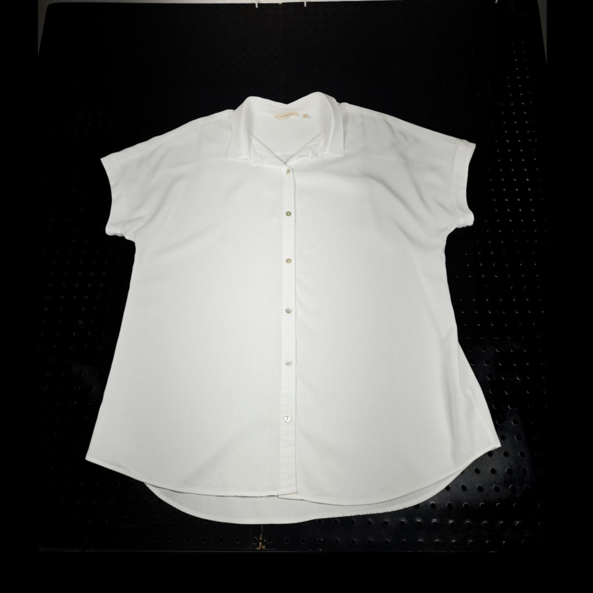 Soft Surroundings White Tencel Lyocell Short Sleeve Button Down XL - Image 2