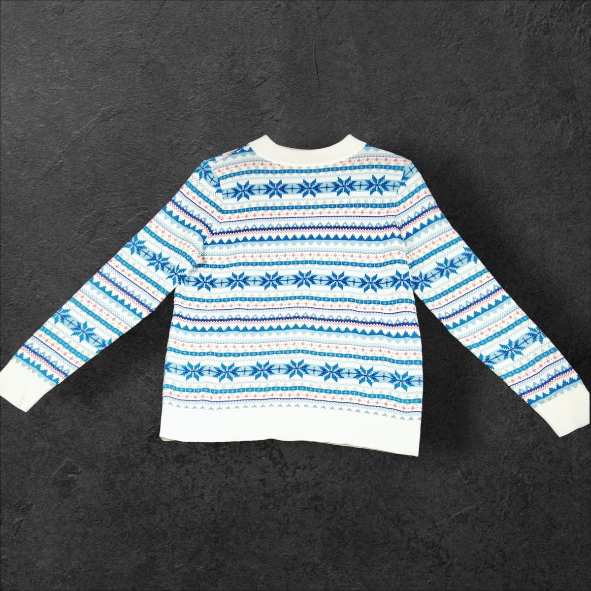 Talbots Fair Isle Sweater Blue White Women's Medium NWOT - Image 1