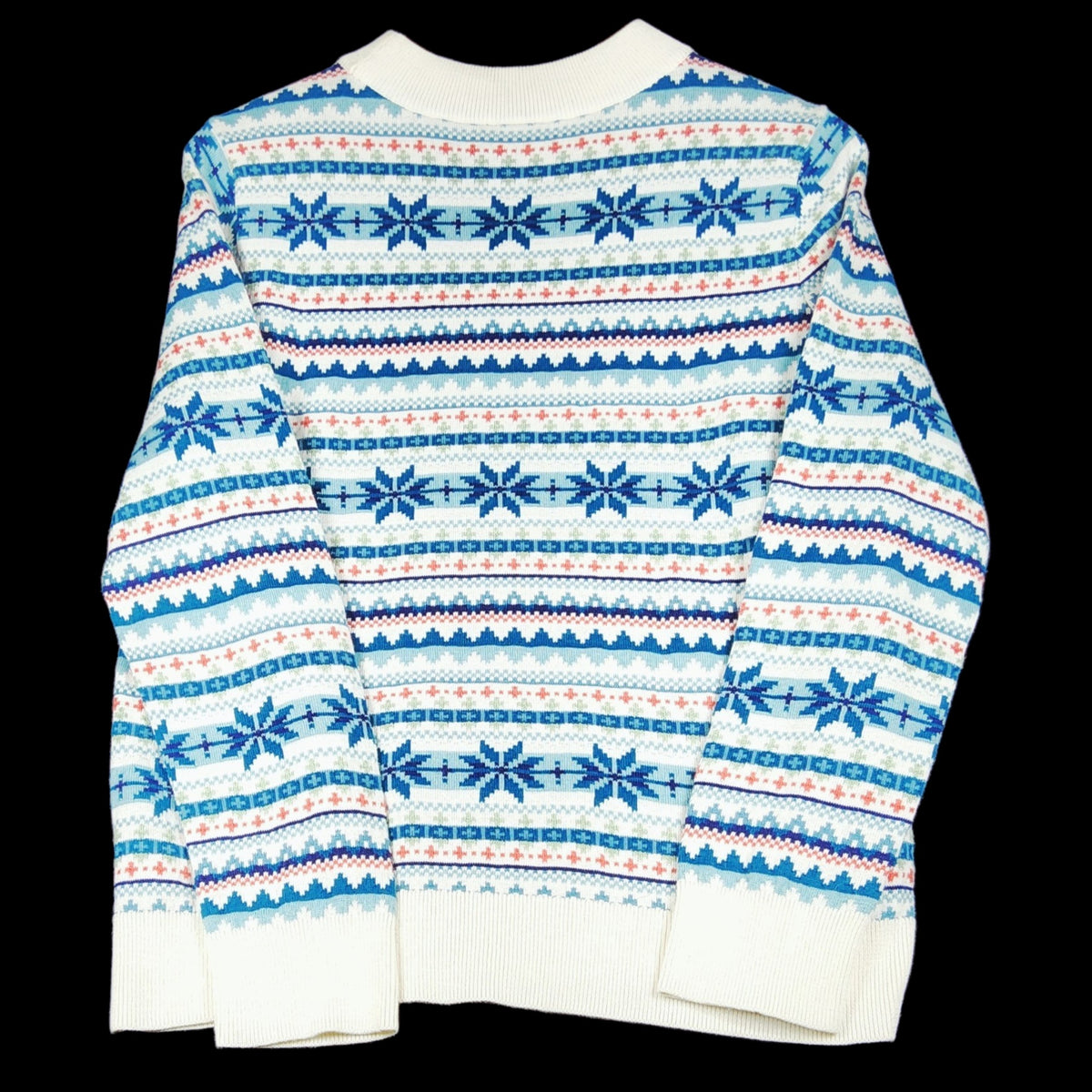 Talbots Fair Isle Sweater Blue White Women's Medium NWOT - Image 3