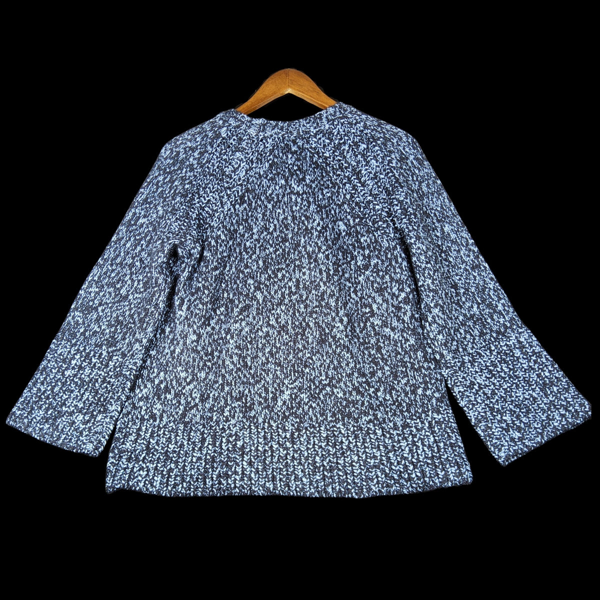 Talbots Marled Blue White Knit Sweater Women's Medium Crewneck - Image 3