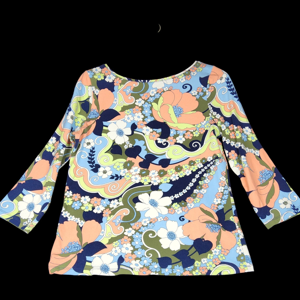 Talbots The Talbots Tee Retro Floral Long Sleeve Top M - Image 1