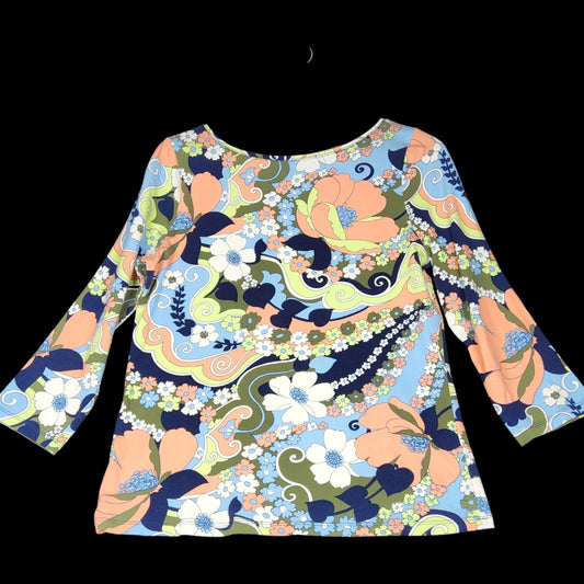 Talbots The Talbots Tee Retro Floral Long Sleeve Top M - Image 1