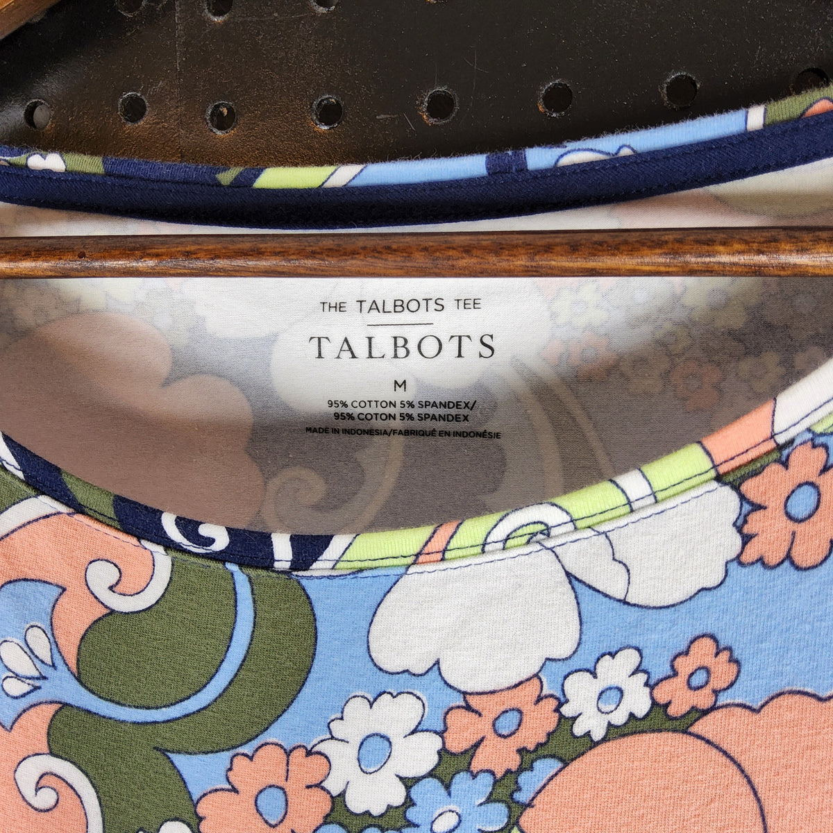 Talbots The Talbots Tee Retro Floral Long Sleeve Top M - Image 3